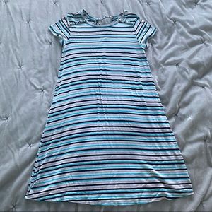 Girls Striped Tee Shirt Dress